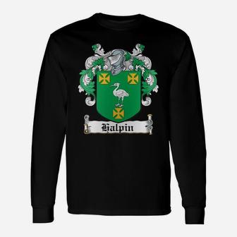 Halpin Coat Of Arms Irish Crests Long Sleeve T-Shirt - Seseable