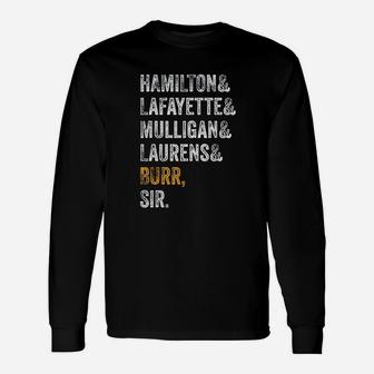 Hamilton Laurens Lafayette Mulligan Burr Sir Vintage Long Sleeve T-Shirt - Seseable