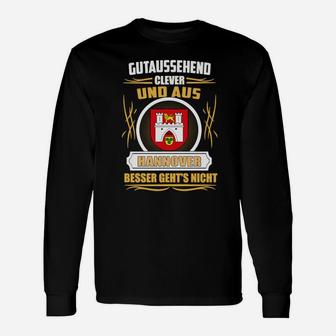 Hannover Fan-Langarmshirts Stadt Wappen, Slogan Tee Besser Geht's Nicht - Seseable