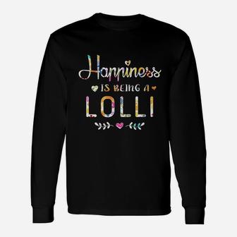 Happiness Is Being A Lolli Cute Grandma Christmas Long Sleeve T-Shirt - Seseable