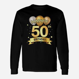 Happy 50th Birthday Anniversary Vintage Long Sleeve T-Shirt - Seseable