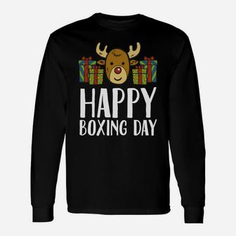 Happy Boxing Day Rentier Präsentiert Weihnachtsbox Langarmshirts - Seseable