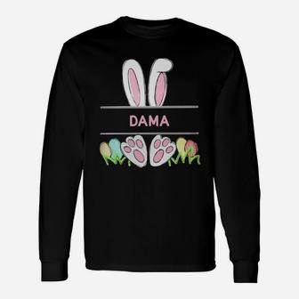 Happy Easter Bunny Dama Cute Long Sleeve T-Shirt - Seseable