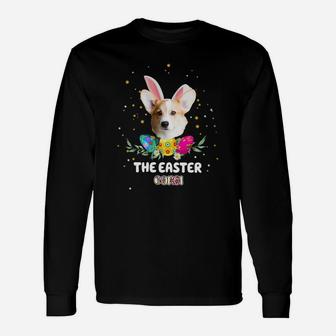 Happy Easter Cute Bunny Corgi Great For Dog Lovers Long Sleeve T-Shirt - Seseable