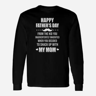 Happy Fathers Day From The Kid Bonus Step Dad Long Sleeve T-Shirt - Seseable