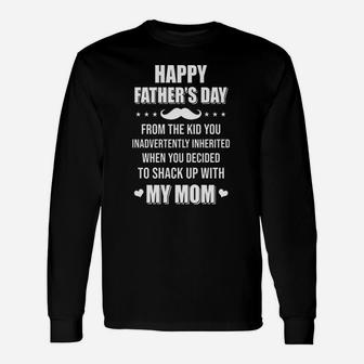 Happy Fathers Day From The Kid Bonus Step Dad Long Sleeve T-Shirt - Seseable