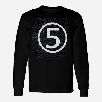 Happy Fifth Birthday Modern Circle Number Five Long Sleeve T-Shirt - Seseable