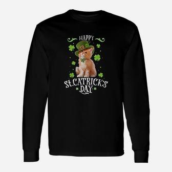 Happy St Catricks Day Cat St Patricks Day Long Sleeve T-Shirt - Seseable