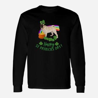 Happy St Patricks Day Pug For Dog Lovers Long Sleeve T-Shirt - Seseable