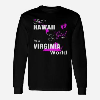 Hawaii Girl In Virginia Shirts Hawaii Girl Tshirt,virginia Girl T-shirt,virginia Girl Tshirt,hawaii Girl In Virginia Shirts,virginia Hoodie, Virginia Tshirt Long Sleeve T-Shirt - Seseable