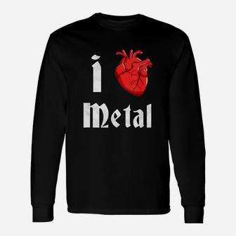 I Heart Metal Shirts Long Sleeve T-Shirt - Seseable