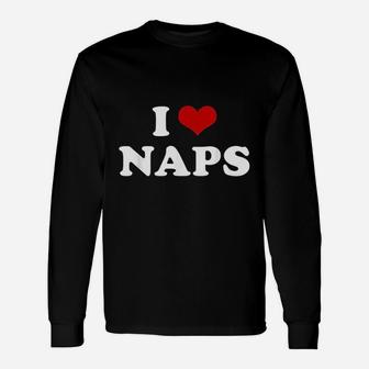 I Heart Naps I Love Napping Lazy Sleeping Long Sleeve T-Shirt - Seseable