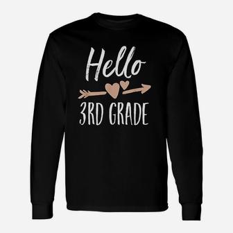Hello 3rd Grade Back To School First Day Teacher Student Long Sleeve T-Shirt - Seseable