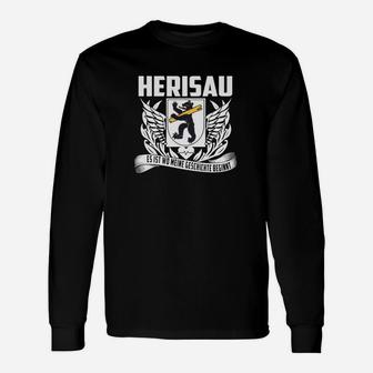 Herisau Adler Emblem Langarmshirts, Schwarzes Design mit Stolz und Tradition - Seseable