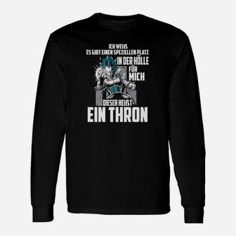 Herren Langarmshirts mit Thron-Motiv, Cooler Spruch für Fans - Seseable