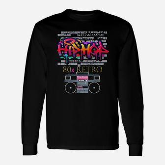 Hip Hop 80s Costume Party Outfit Idea Long Sleeve T-Shirt - Seseable