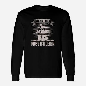 Hockey-Enthusiasten Langarmshirts, Eislauf Spruch Schwarzes Tee - Seseable