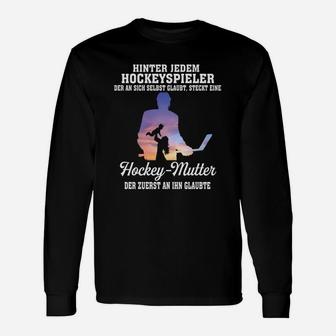 Hockey-Mutter Langarmshirts: Stolz & Unterstützung Design, Spruch Motiv - Seseable