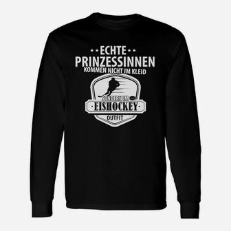 Hockey-Prinzessinnen Damen Langarmshirts - Eishockey Outfit in Schwarz - Seseable