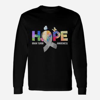 Hope Brain Tumor Awareness Brain Tumor Survivor Long Sleeve T-Shirt - Seseable