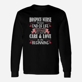 Hospice Nurse Care Cute Care Love Registered Nursing Long Sleeve T-Shirt - Seseable