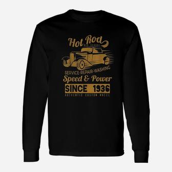 Hot Rod Vintage Old School Race Car Long Sleeve T-Shirt - Seseable