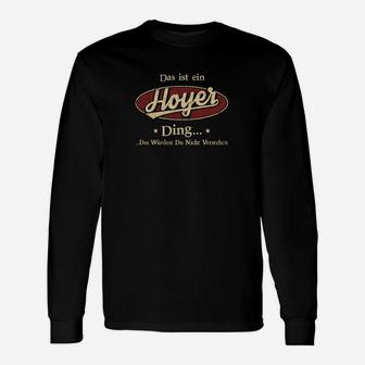 Hoyer Ding Schwarzes Langarmshirts, Lustiges Slogan Tee - Seseable