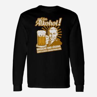 Humorvolles Bier-Zitat Langarmshirts, Alkohol als Ursache & Lösung Lebensprobleme - Seseable