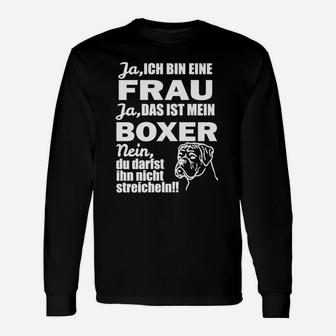 Humorvolles Damen Langarmshirts: Boxer Hund & Spruch für Hundefreundinnen - Seseable