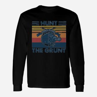 Hunt The Grunt Vintage Long Sleeve T-Shirt - Seseable