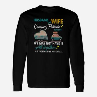 Husband And Wife Camping Partners For Life Long Sleeve T-Shirt - Seseable