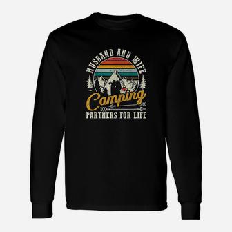 Husband And Wife Camping Partners For Life Sweet Long Sleeve T-Shirt - Seseable