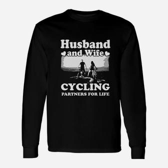 Husband And Wife Cycling Partner For Life Long Sleeve T-Shirt - Seseable