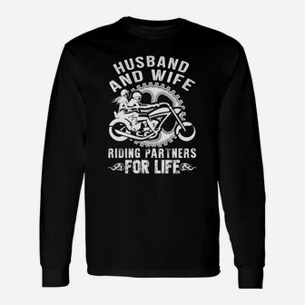 Husband And Wife Riding Partners For Life Long Sleeve T-Shirt - Seseable