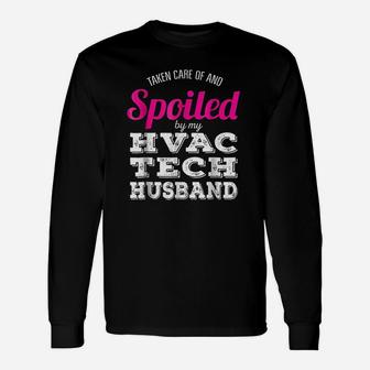 Hvac Tech Wife Wedding Anniversary Long Sleeve T-Shirt - Seseable