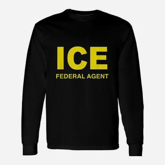 Ice Halloween Costume Federal Agent Police Immigration Long Sleeve T-Shirt - Seseable