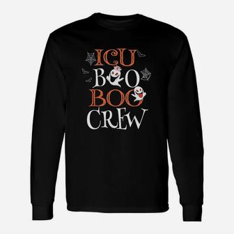 Icu Boo Nicu Nurse Halloween Crew Long Sleeve T-Shirt - Seseable