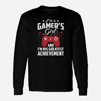 I'm A Gamer Girl Shirt I Love My Gamer Boyfriend Long Sleeve T-Shirt - Seseable