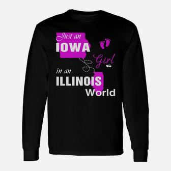 Iowa Girl In Illinois Shirts,iowa Girl Tshirt,illinois Girl T-shirt,illinois Girl Tshirt,iowa Girl In Illinois Shirts,illinois Girl Hoodie Long Sleeve T-Shirt - Seseable