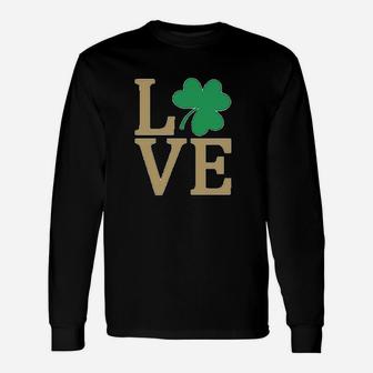Irish Clover Love St Patricks Day Cute Irish Long Sleeve T-Shirt - Seseable