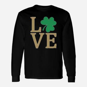 Irish Clover Love St Patrick's Day Cute Irish Long Sleeve T-Shirt - Seseable