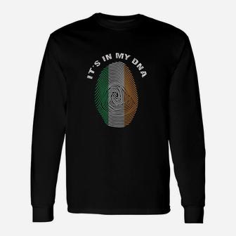 Irish Fingerprint It Is In My Dna Ireland Long Sleeve T-Shirt - Seseable