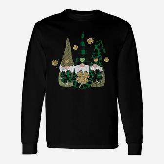 Irish Gnome St Patricks Day Shamrock Lucky Leprechauns Long Sleeve T-Shirt - Seseable