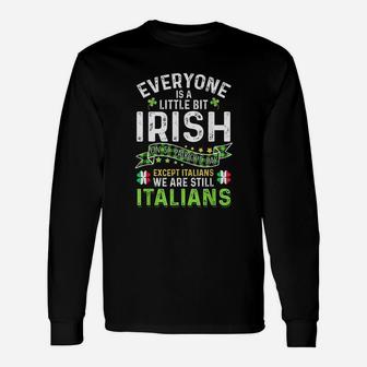 Irish Italian St Patricks Day Shamrock Italian Flag Long Sleeve T-Shirt - Seseable