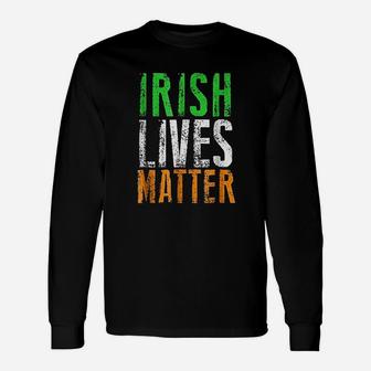 Irish Lives Matter Ireland Pride Flag Tricolour Long Sleeve T-Shirt - Seseable