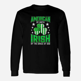 Irish Pride St Patricks Day Celtic Green Shamrocks Long Sleeve T-Shirt - Seseable