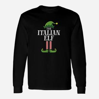 Italian Elf Matching Group Christmas Party Long Sleeve T-Shirt - Seseable