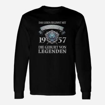 Jahrgang 1957 Legenden Langarmshirts, Personalisiertes Langarmshirts für Männer - Seseable