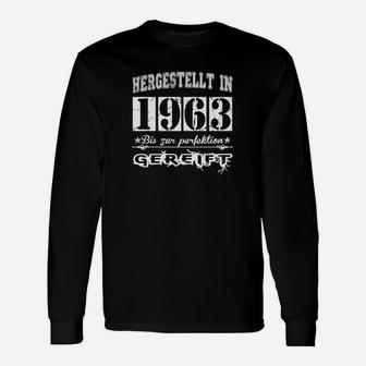 Jahrgang 1963 Herren Langarmshirts Hergestellt & Gereift zur Perfektion - Schwarz - Seseable