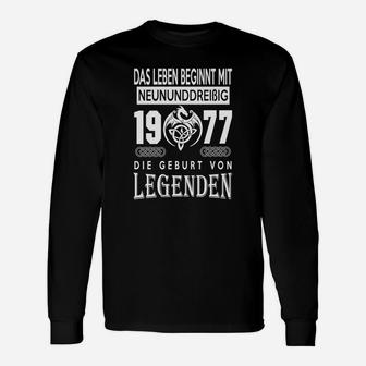 Jahrgang 1977 Legenden Geburt Langarmshirts, Retro Design für Männer - Seseable